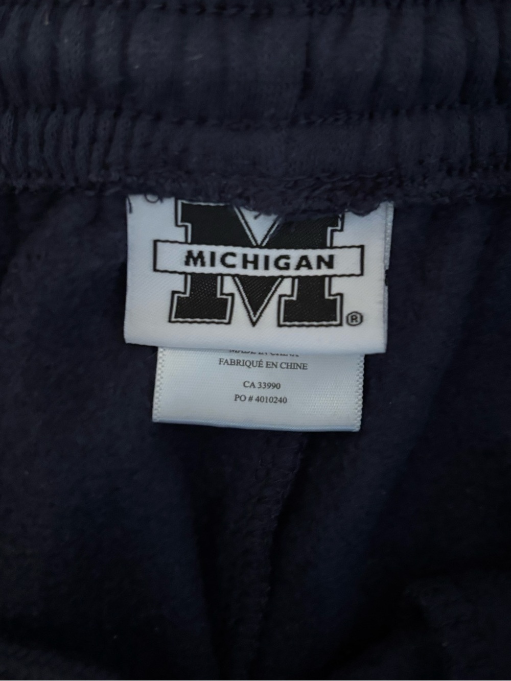 University of Michigan Embroideredm Navy Sweatpants with Yellow Lettering - Picture 3 of 5